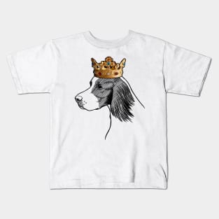 Irish Red and White Setter Dog King Queen Wearing Crown Kids T-Shirt